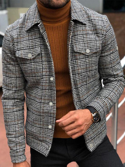 Slim Fit Plaid Coat