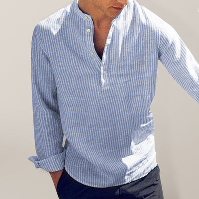 Horizon Striped Cotton-Linen Shirt