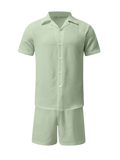 Cotton-Linen Summer Short Sleeve Set