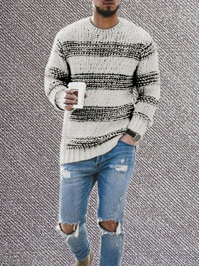 Fitted Striped Knit Sweater