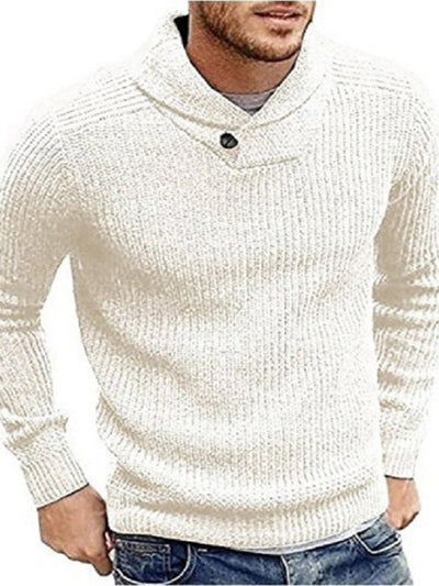 Buttoned Lapel Pullover Sweater