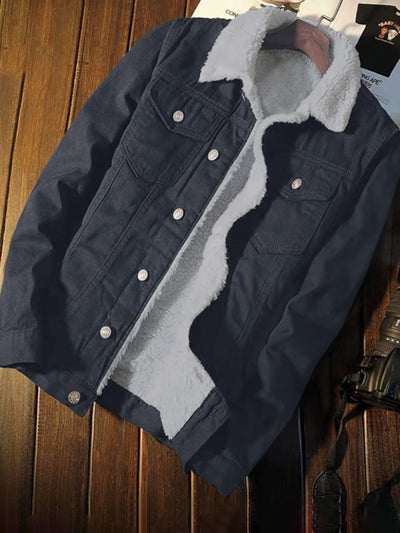 Sherpa-Lined Denim Jacket