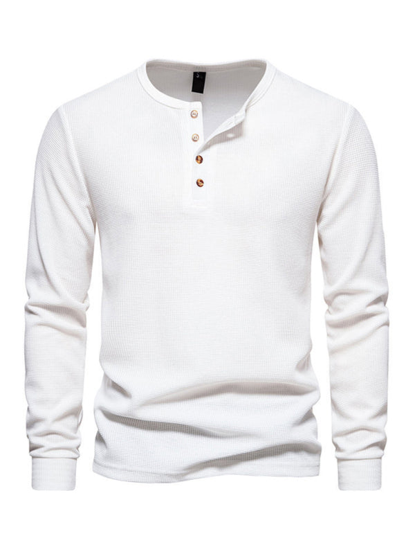 Waffle Knit Henley T-Shirt