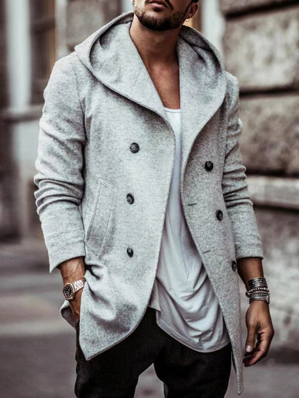 Hooded Double-Breasted Trench Coat