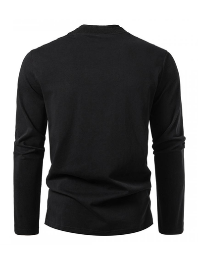 Double-Layer Half-Collar Long Sleeve T-Shirt