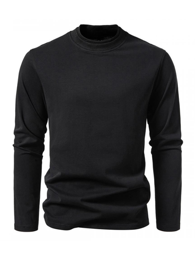 Double-Layer Half-Collar Long Sleeve T-Shirt