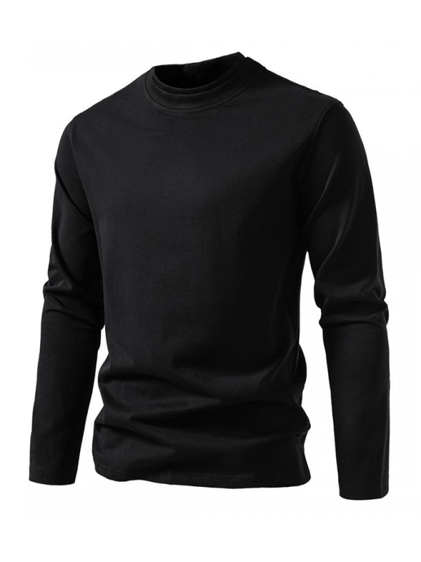 Double-Layer Half-Collar Long Sleeve T-Shirt