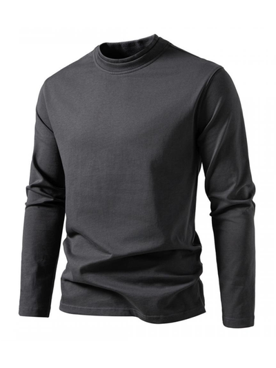 Double-Layer Half-Collar Long Sleeve T-Shirt