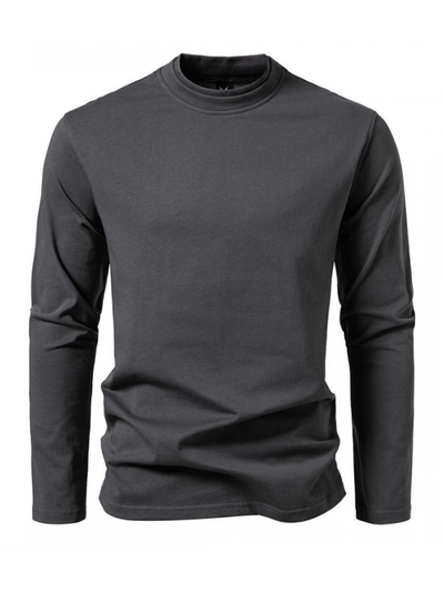 Double-Layer Half-Collar Long Sleeve T-Shirt