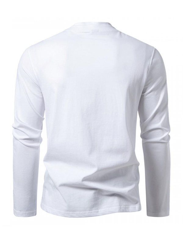 Double-Layer Half-Collar Long Sleeve T-Shirt