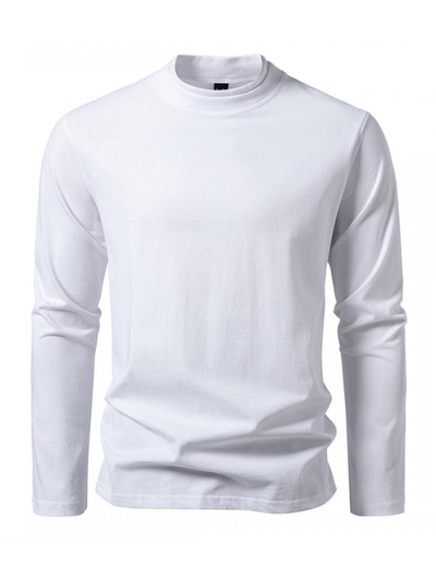 Double-Layer Half-Collar Long Sleeve T-Shirt