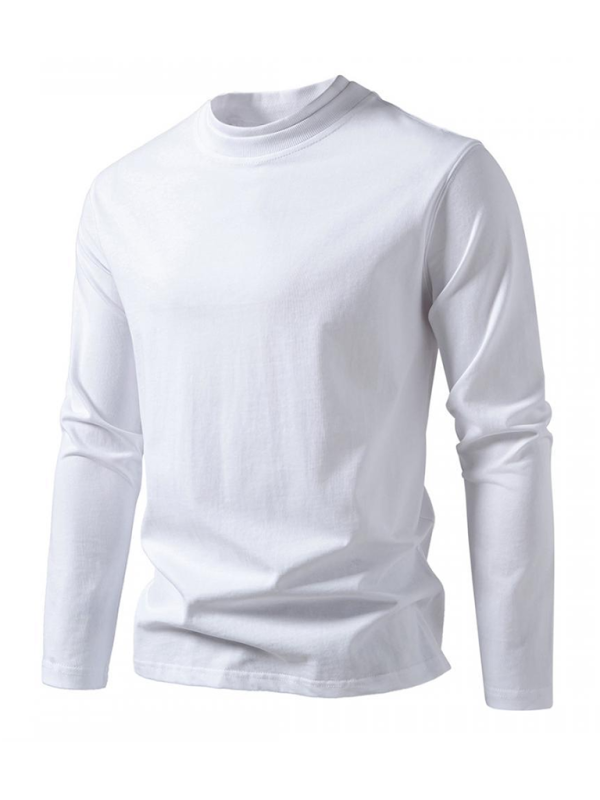 Double-Layer Half-Collar Long Sleeve T-Shirt