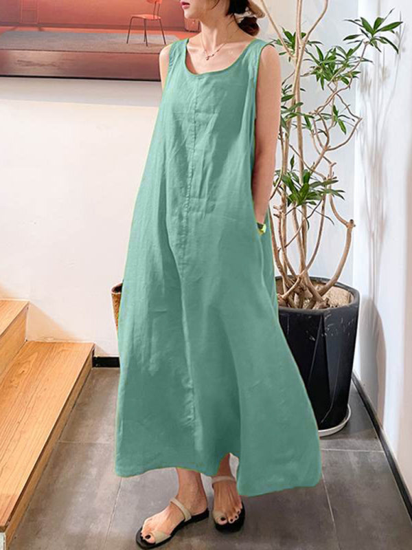 Tuscany™ Cotton-Linen Sleeveless Dress