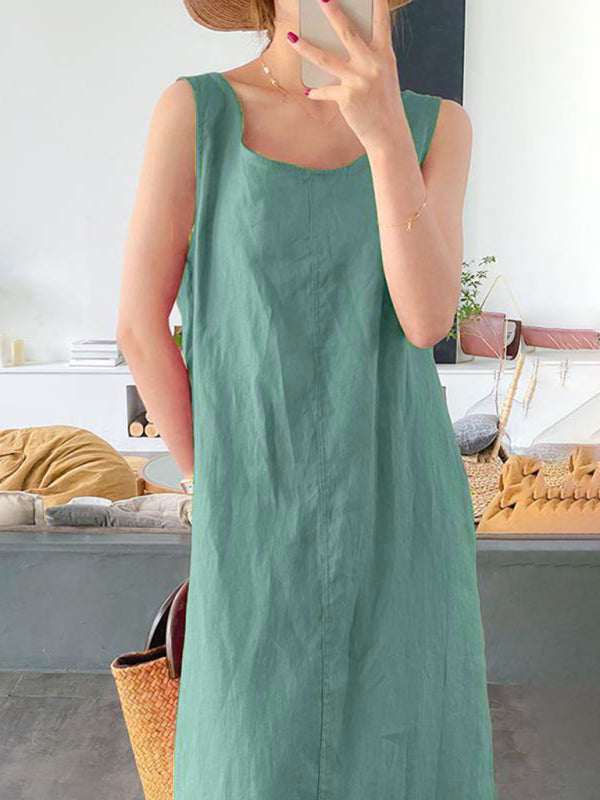 Tuscany™ Cotton-Linen Sleeveless Dress