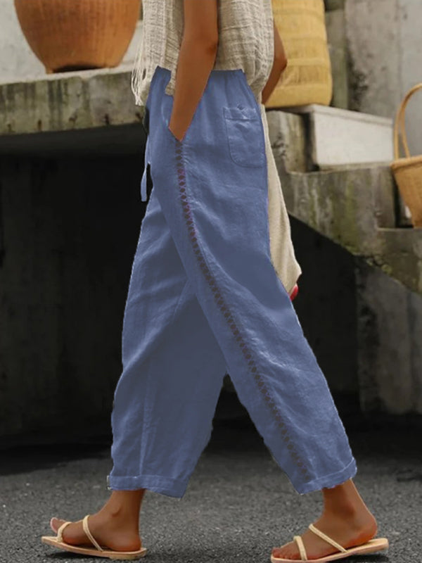 Capriolo™ Cotton-Linen Cropped Pants