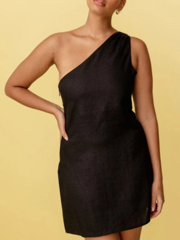 Luna Slant Shoulder Dress