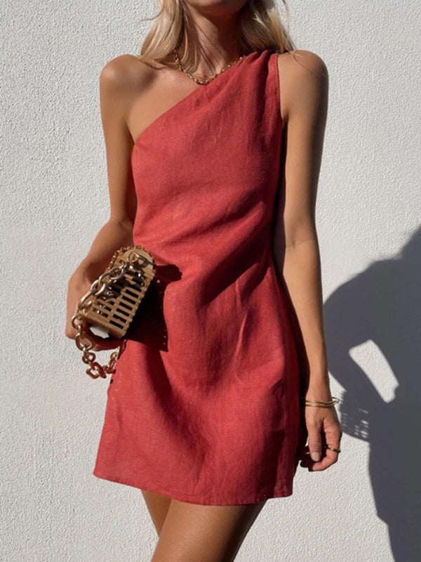 Luna Slant Shoulder Dress